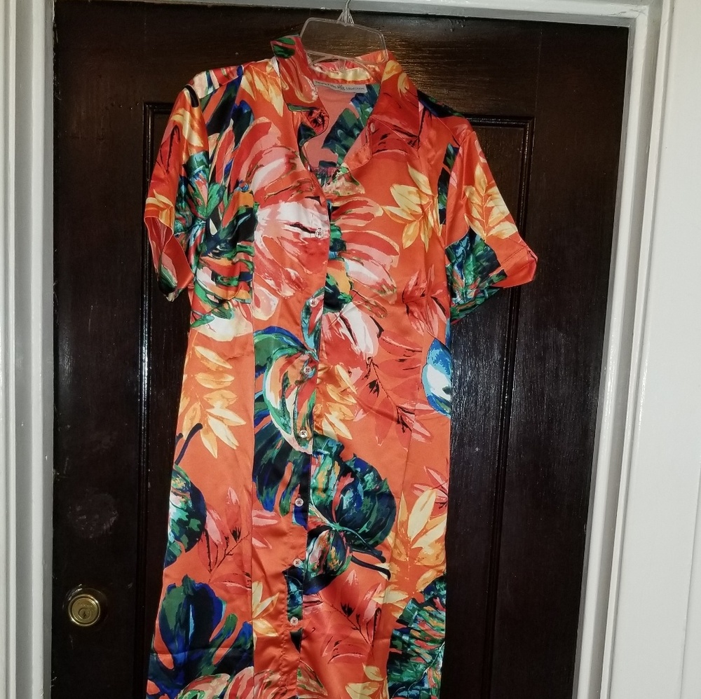 Tropical print dress